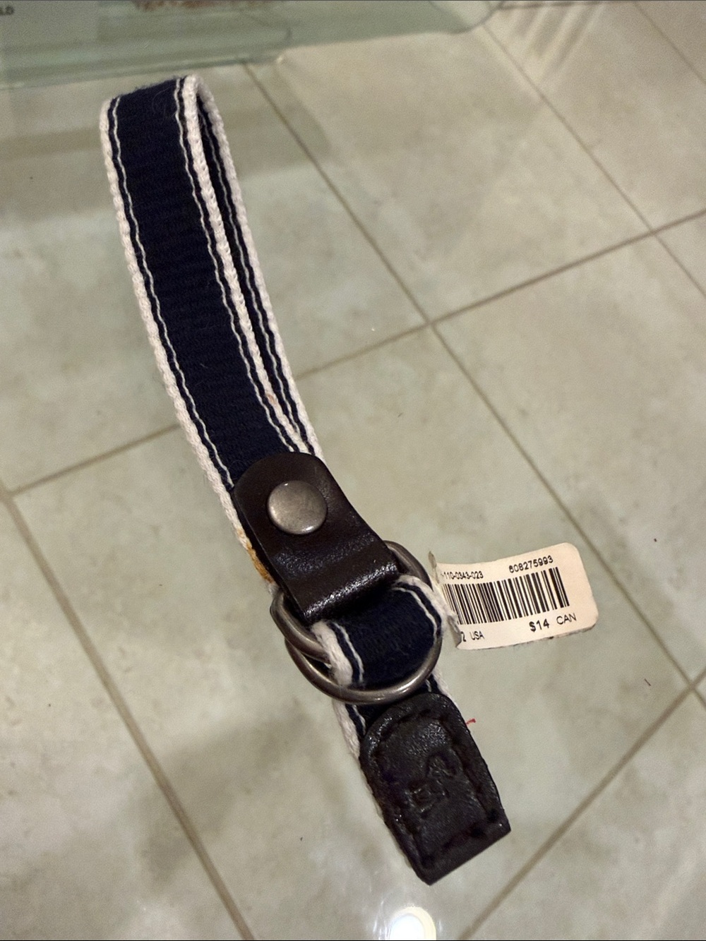 Navy & White Striped Men’s Wrist Strap Keychain